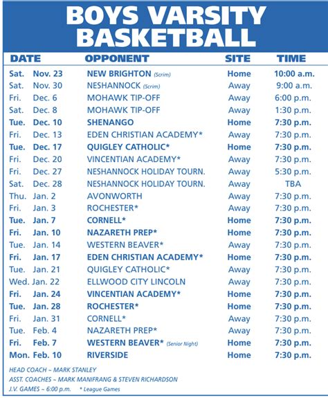 easton basketball schedule